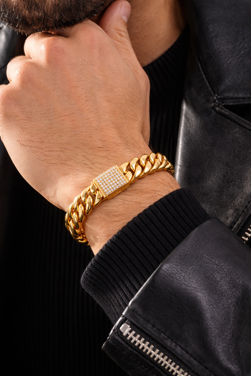 Golden American Diamond Men Bracelet